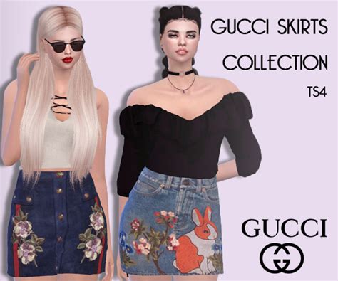 vintage gucci leather skirt|Gucci skirt sims 4.